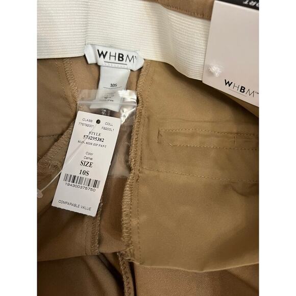 White House Black Market Slim Side Zip Pant Camel Size 10 Short NWT - Picture 4 of 7